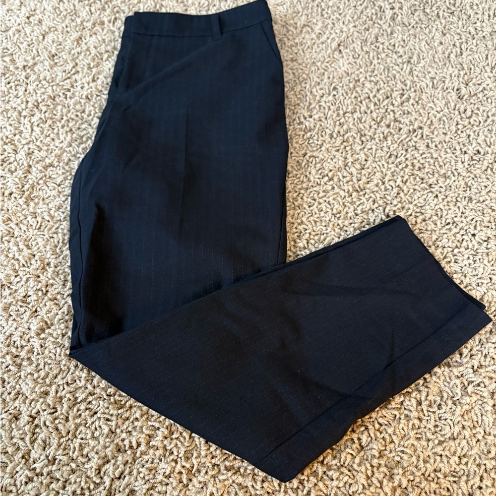 Women's Navy Pinstripe Pants